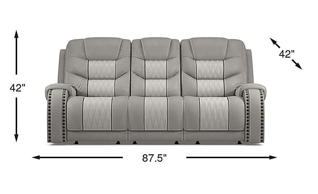 Eric Church Highway To Home Headliner Gray Leather Reclining Sofa