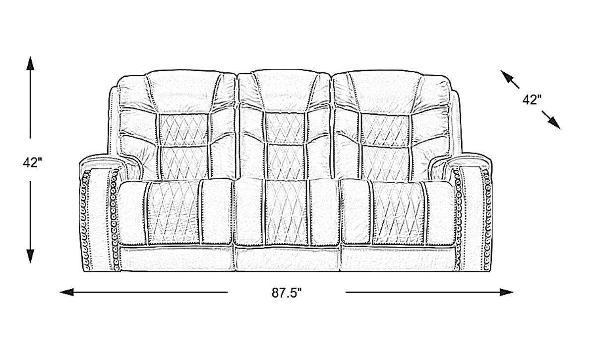 Eric Church Highway To Home Headliner Gray Leather Reclining Sofa