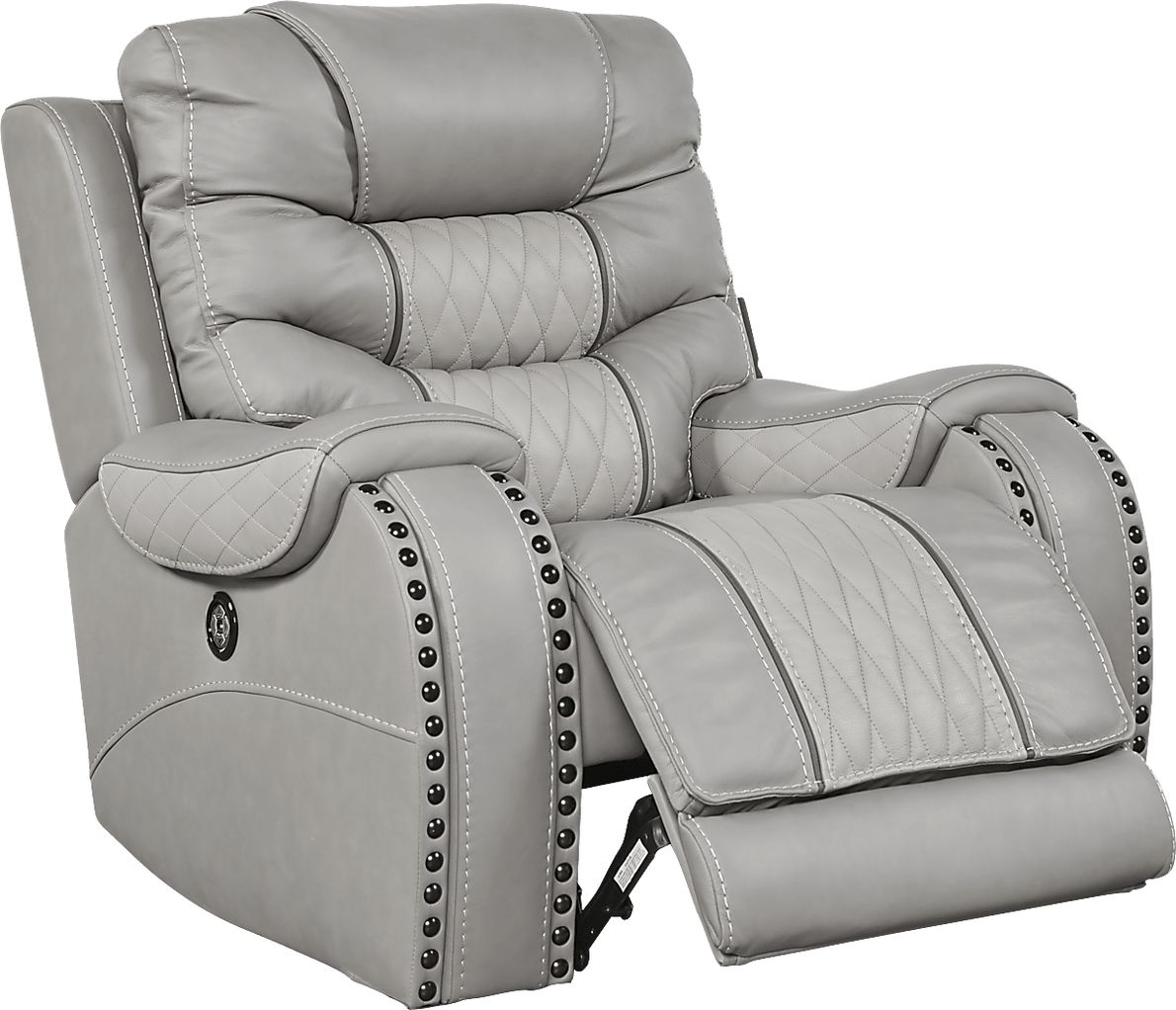 Eric Church Highway To Home Headliner Gray Leather Dual Power Recliner ...