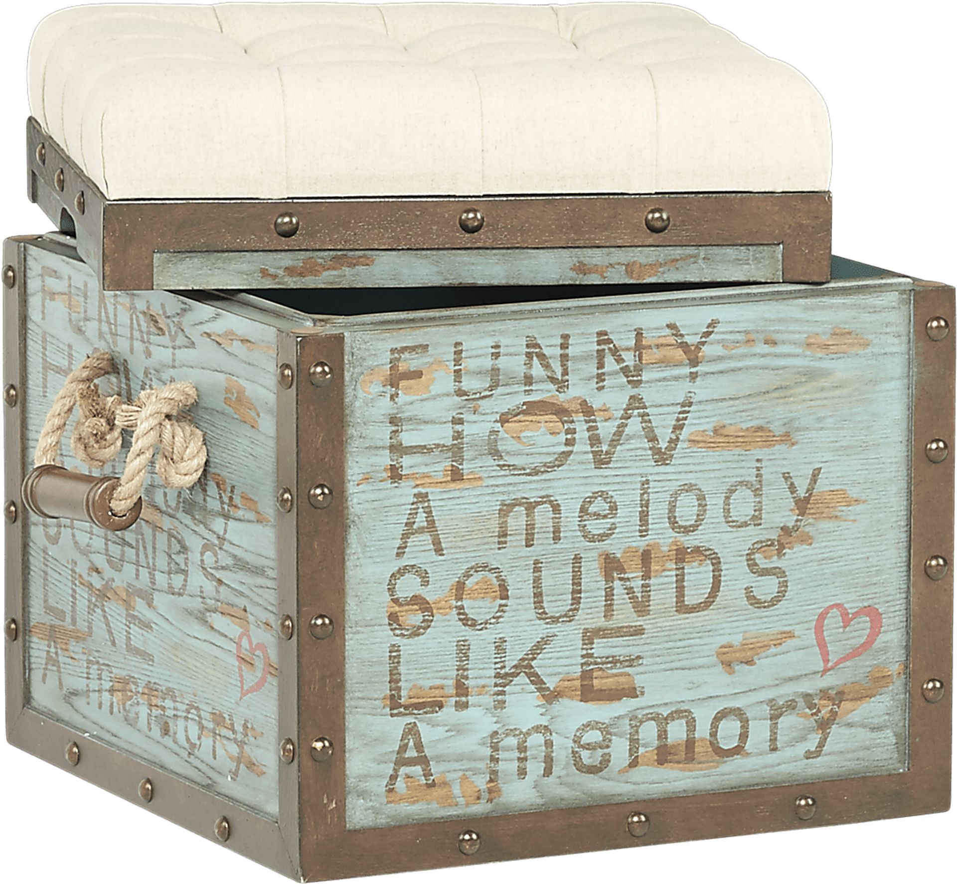 Eric Church Highway To Home Heartland Falls Blue Accent Storage Ottoman - Image 2