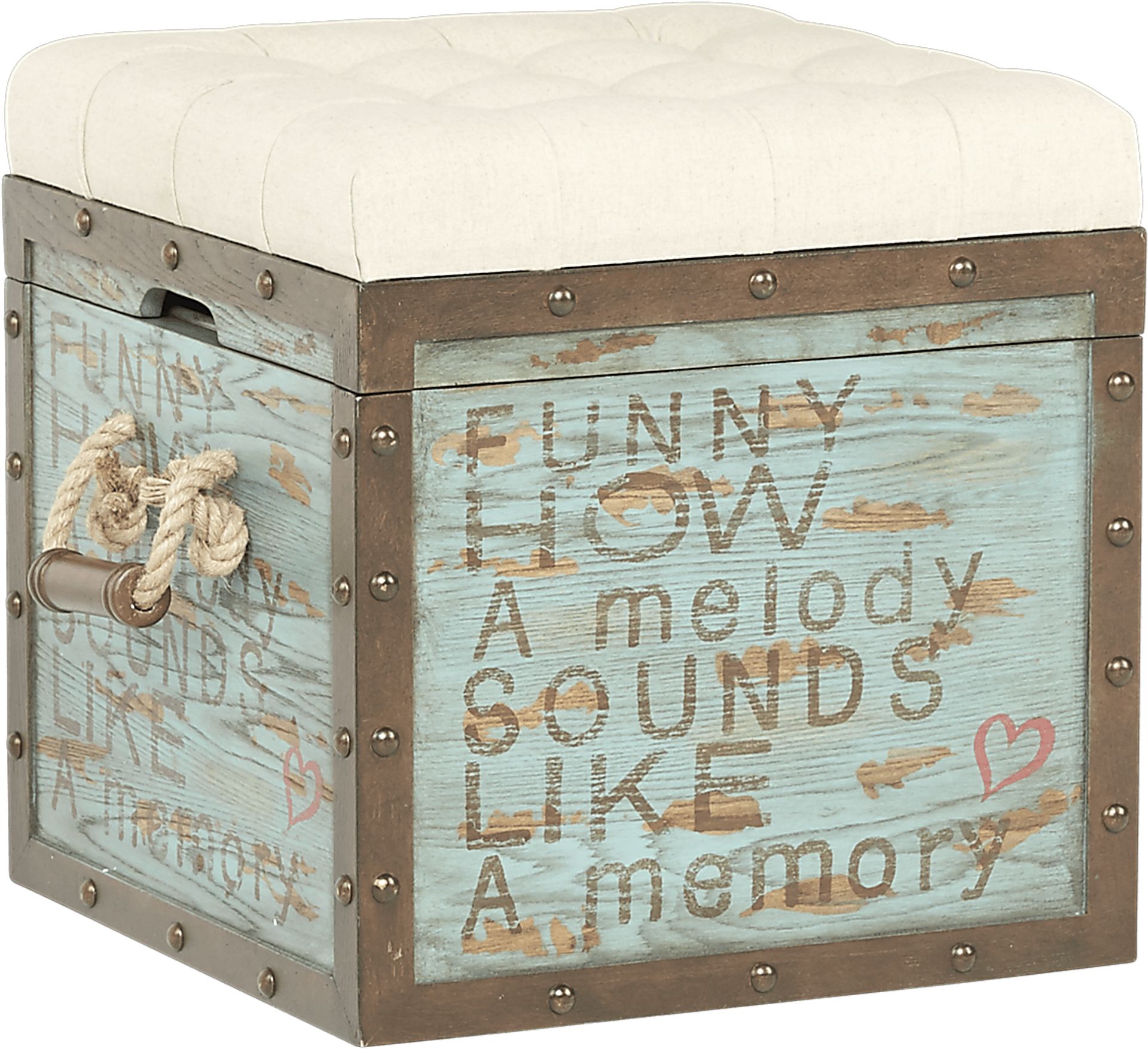 Eric Church Highway To Home Heartland Falls Blue Accent Storage Ottoman - Image 1