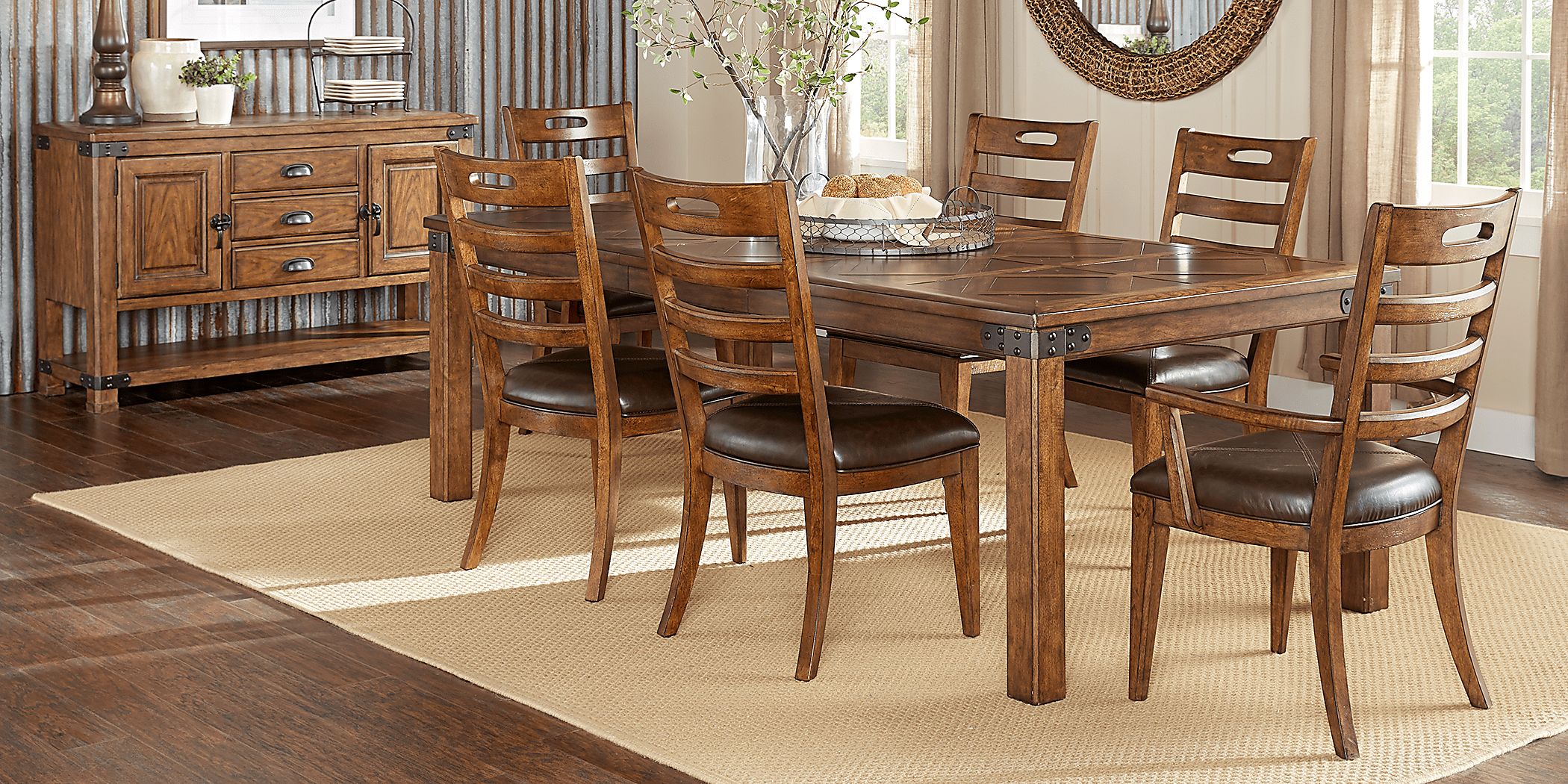 Eric Church Highway To Home Heartland Falls 5 Pc Brown Dark Wood Dining