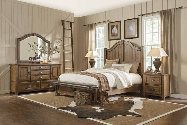 Eric Church Highway To Home Heartland Falls Brown 7 Pc King Panel Bedroom - Thumbnail - Image 1