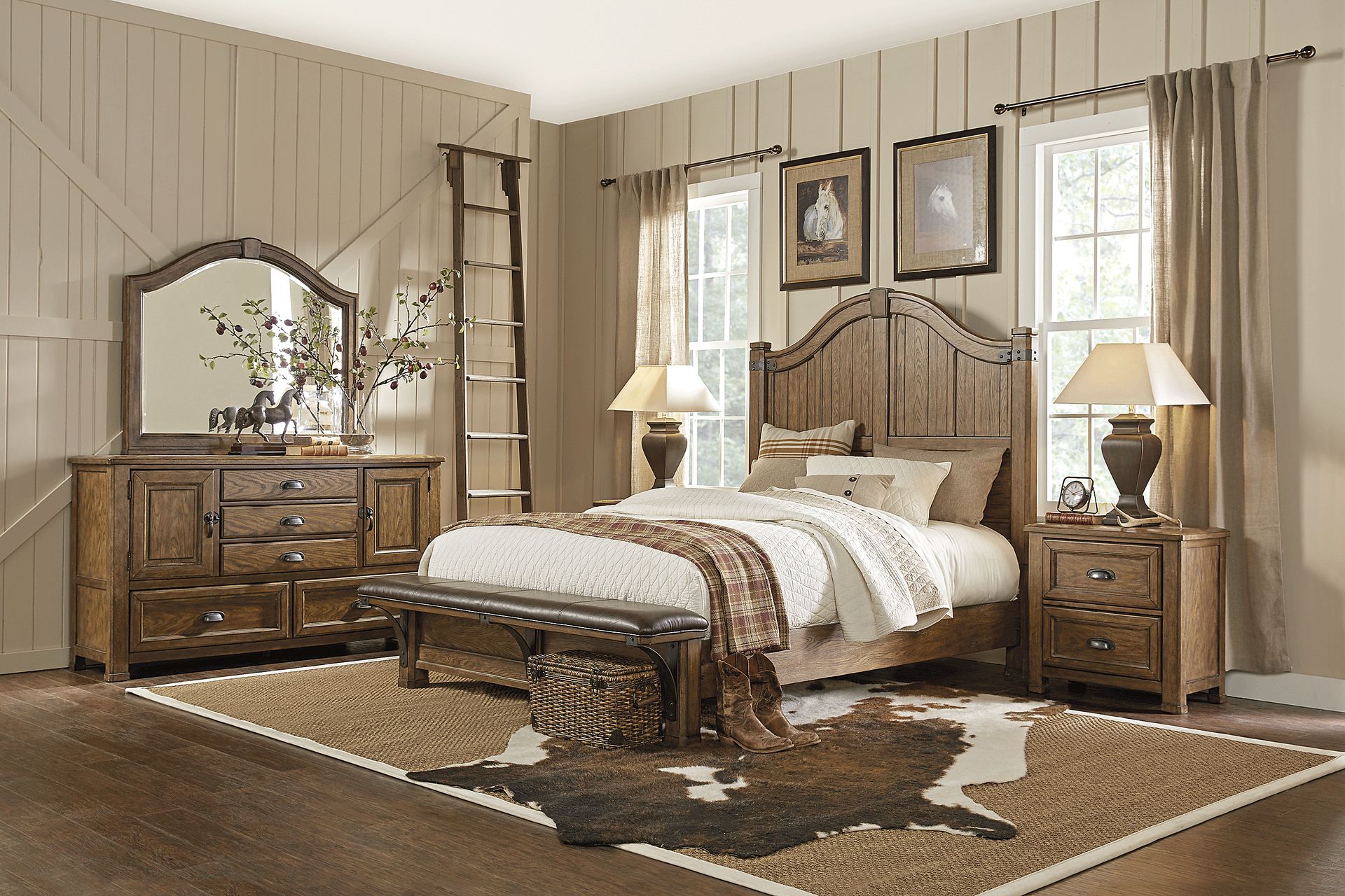 Eric Church Highway To Home Heartland Falls Brown 7 Pc King Panel Bedroom - Image 1