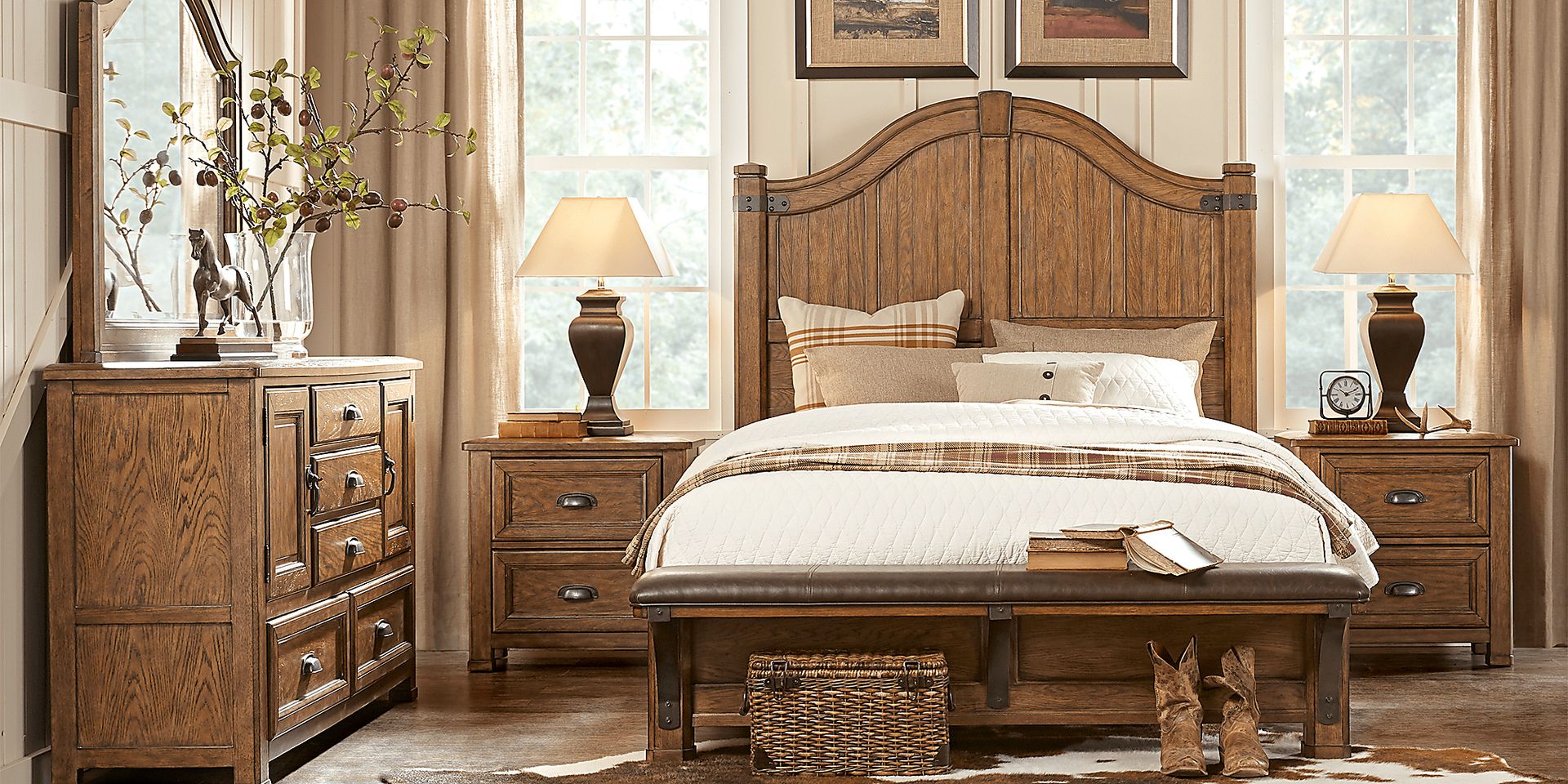 Eric Church Highway To Home Heartland Falls Brown 8 Pc King Panel Bedroom - Image 1