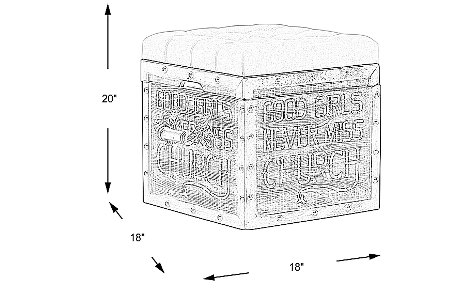 Dimension Image. Please refer to the Dimension Tab on this page for dimension details.