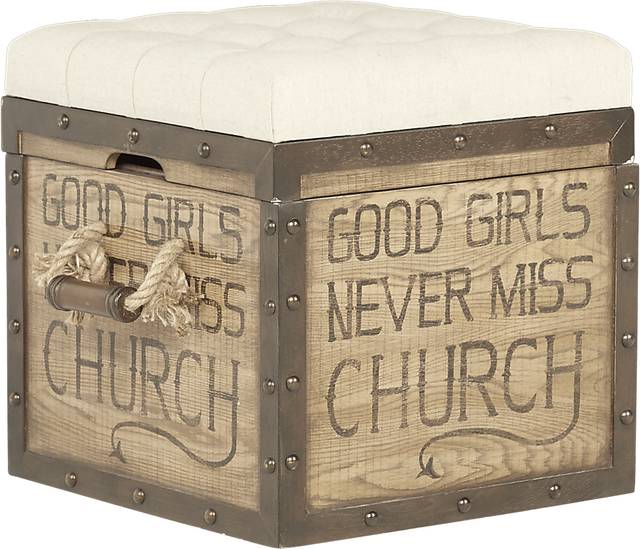 Eric Church Highway To Home Heartland Falls Brown Accent Storage Ottoman - Thumbnail - Image 1