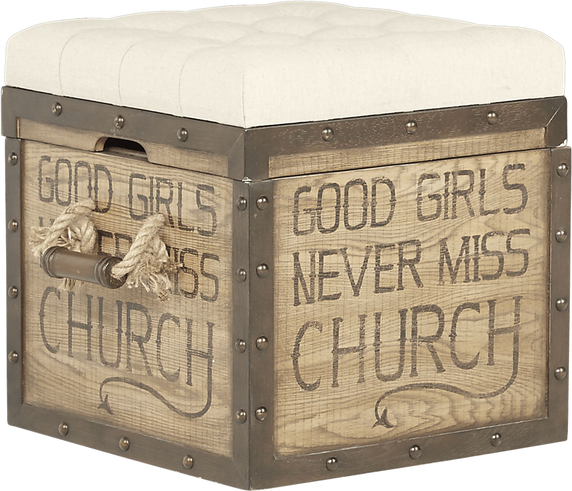 Eric Church Highway To Home Heartland Falls Brown Accent Storage Ottoman - Image 1