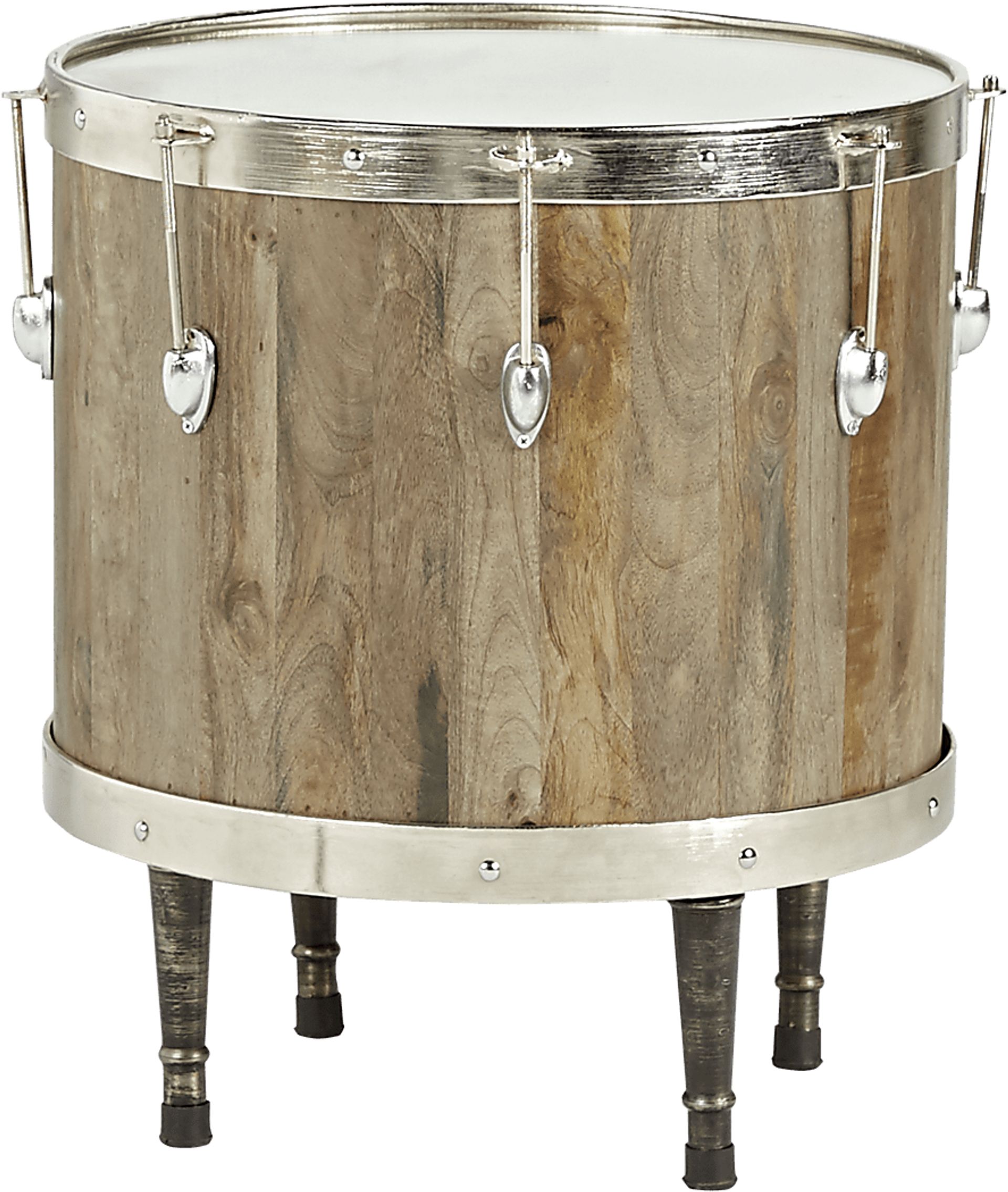 Eric Church Highway To Home Heartland Falls Brown Drum Accent Table - Image 1