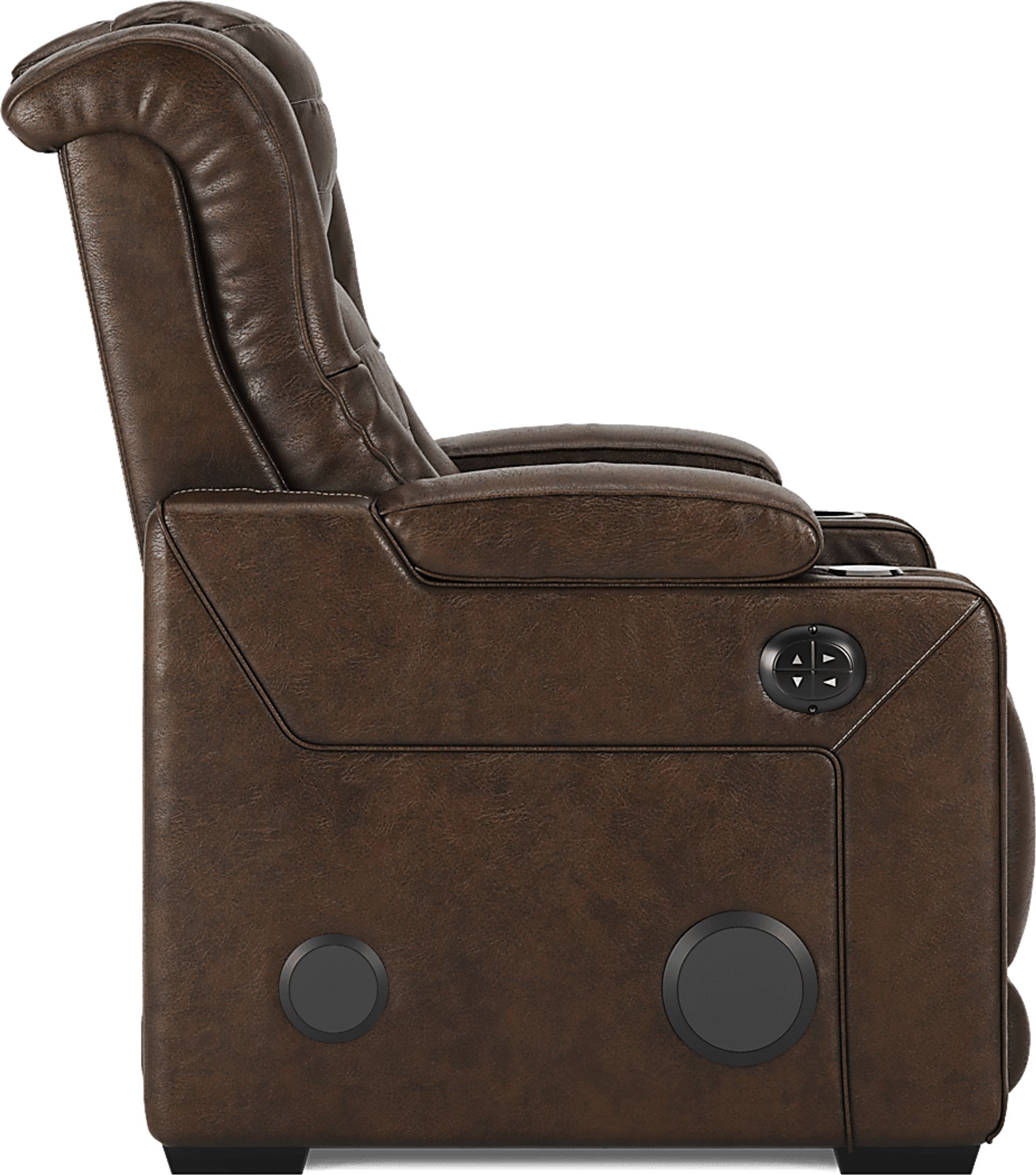 Renegade Brown Leather Dual Power Recliner - Image 3