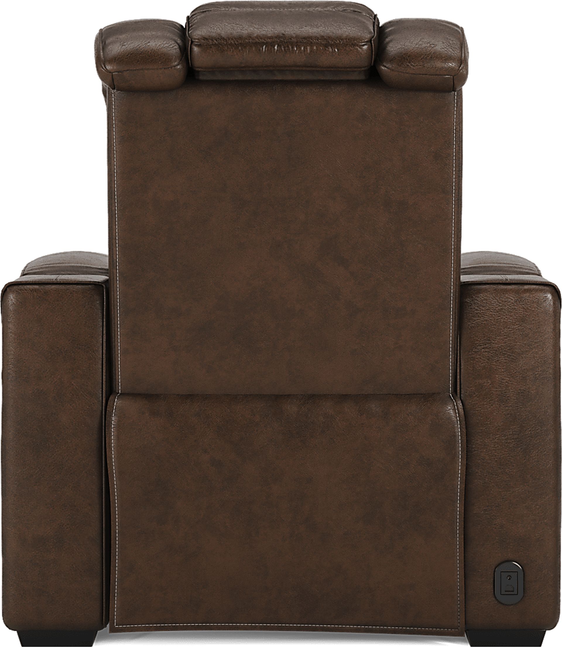 Renegade Brown Leather Dual Power Recliner - Image 6