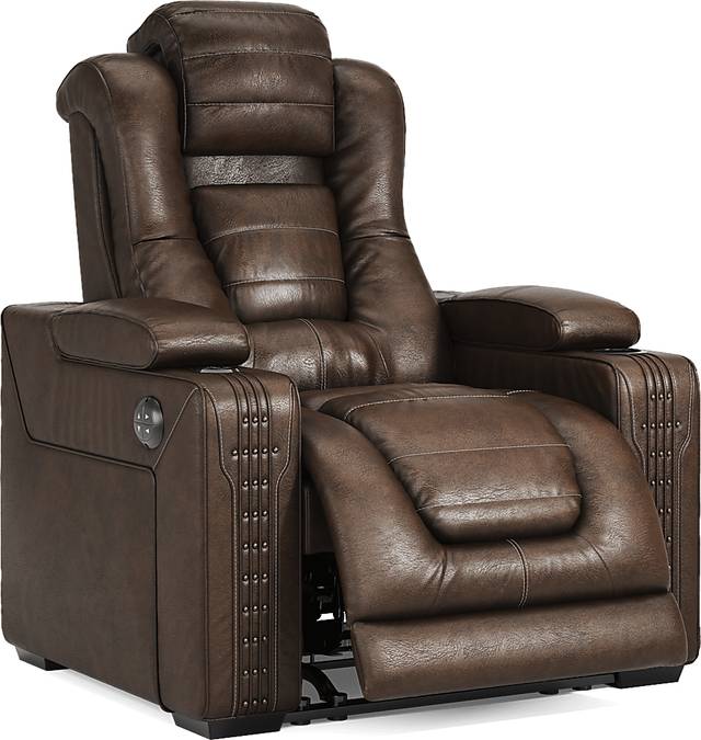 Renegade Brown Leather 3 Pc Dual Power Reclining Living Room - Thumbnail - Image 23
