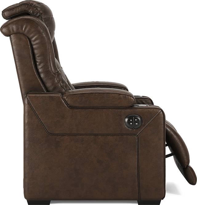 Renegade Brown Leather 3 Pc Dual Power Reclining Living Room - Thumbnail - Image 24