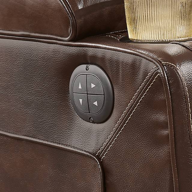 Renegade Brown Leather 3 Pc Dual Power Reclining Living Room - Thumbnail - Image 25