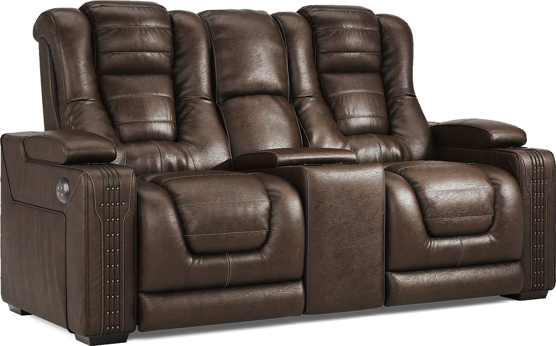 Eric Church Highway To Home Renegade Brown Leather 8 Pc Power Plus Reclining Living Room - Image 12