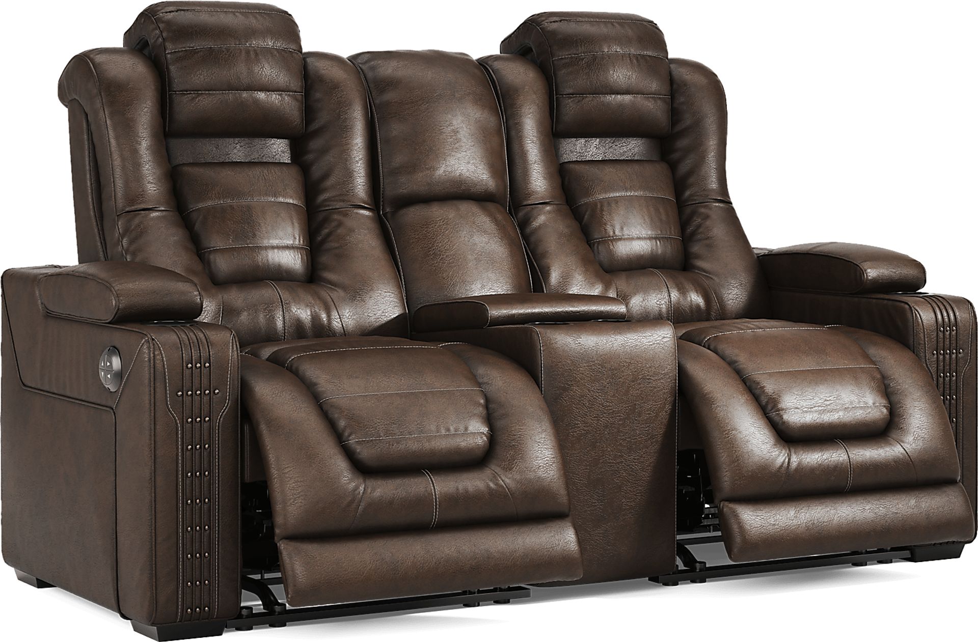 Eric Church Highway To Home Renegade Brown Leather 8 Pc Power Plus Reclining Living Room - Image 14