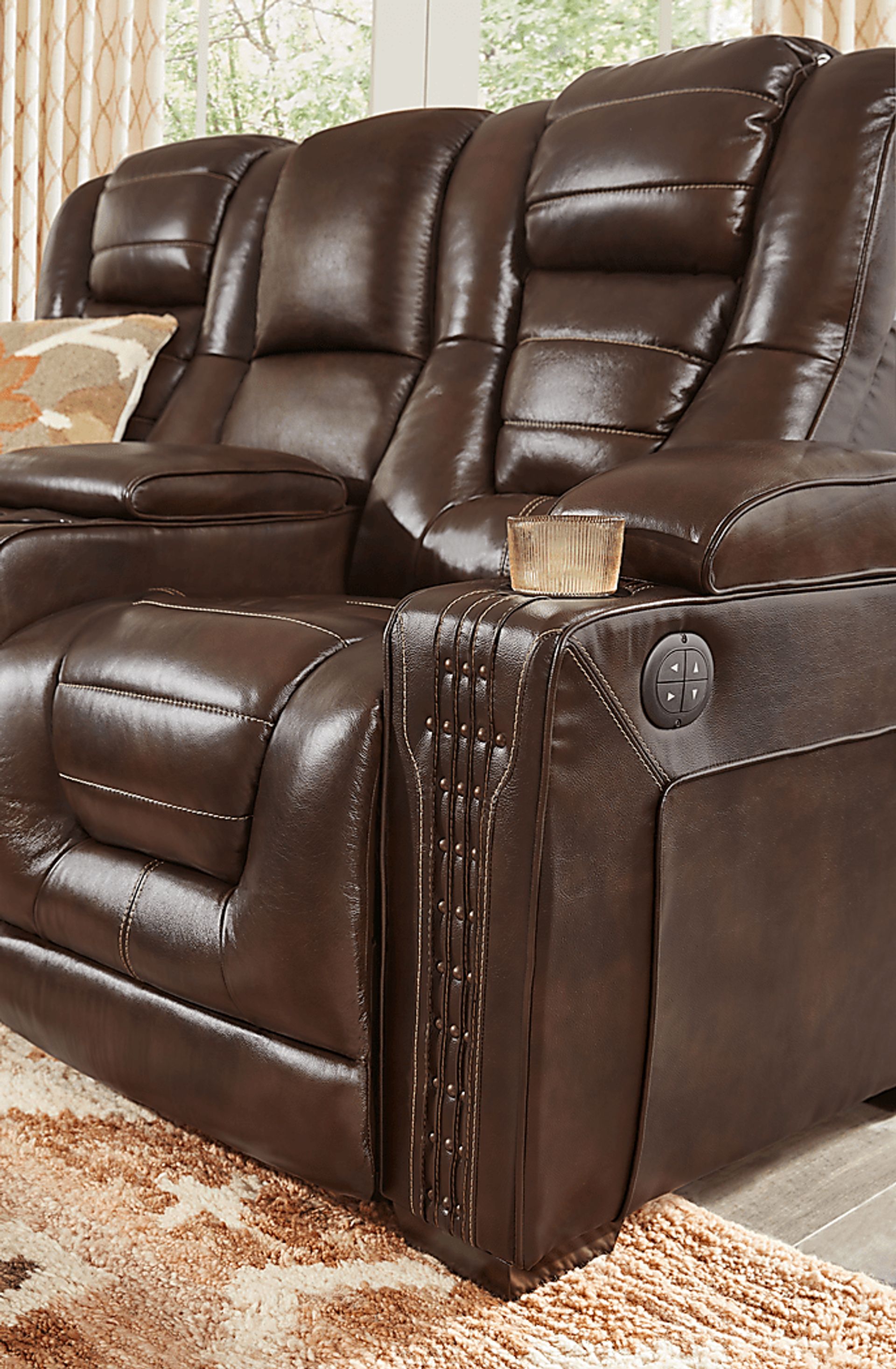 Eric Church Highway To Home Renegade Brown Leather 8 Pc Power Plus Reclining Living Room - Image 19