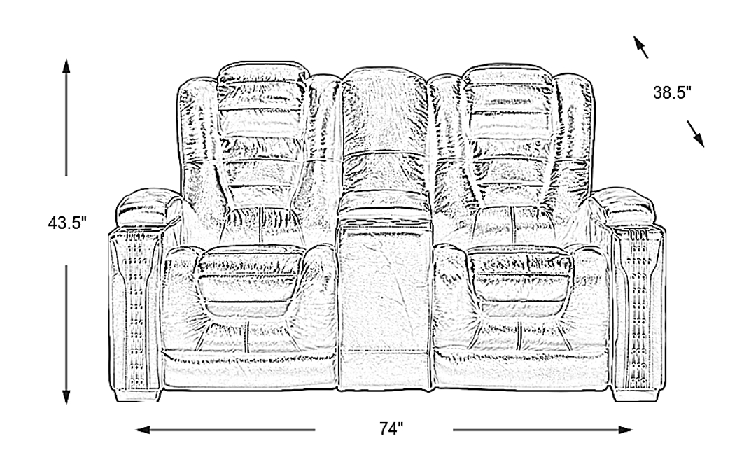 Renegade Leather Dual Power Reclining Loveseat
