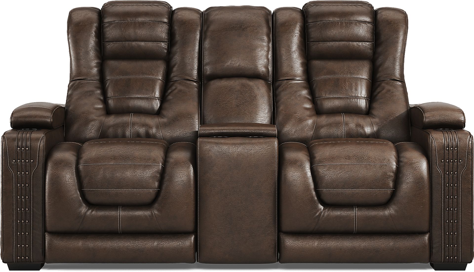 Eric Church Highway To Home Renegade Brown Leather 8 Pc Power Plus Reclining Living Room - Image 11
