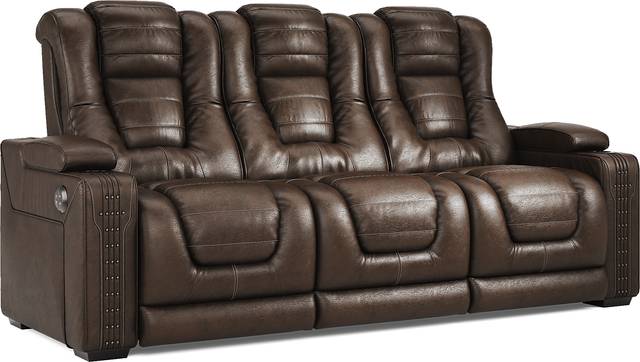 Eric Church Highway To Home Renegade Brown Leather Dual Power Reclining Sofa - Thumbnail - Image 2