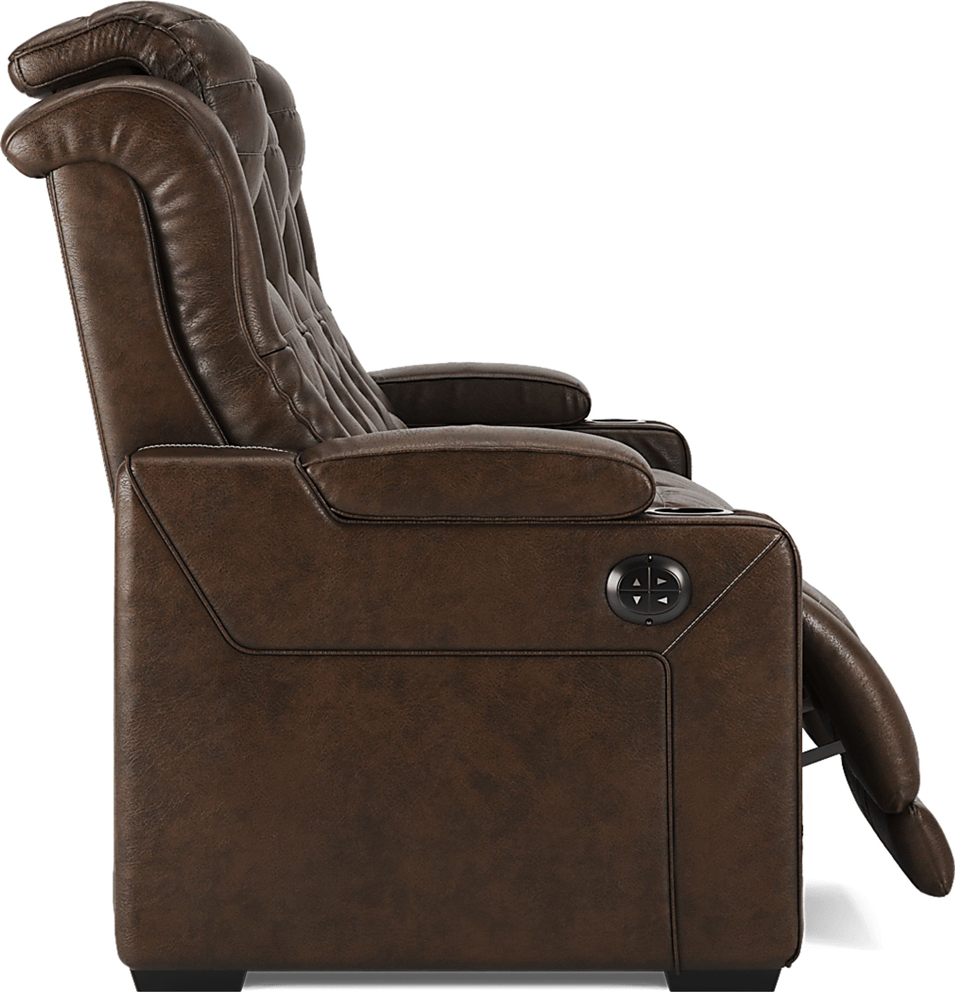 Renegade Brown Leather 7 Pc Living Room with Dual Power Reclining Sofa - Image 6