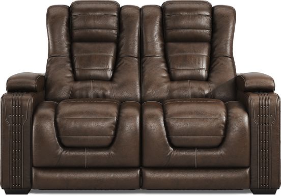 Renegade Leather Stationary Loveseat