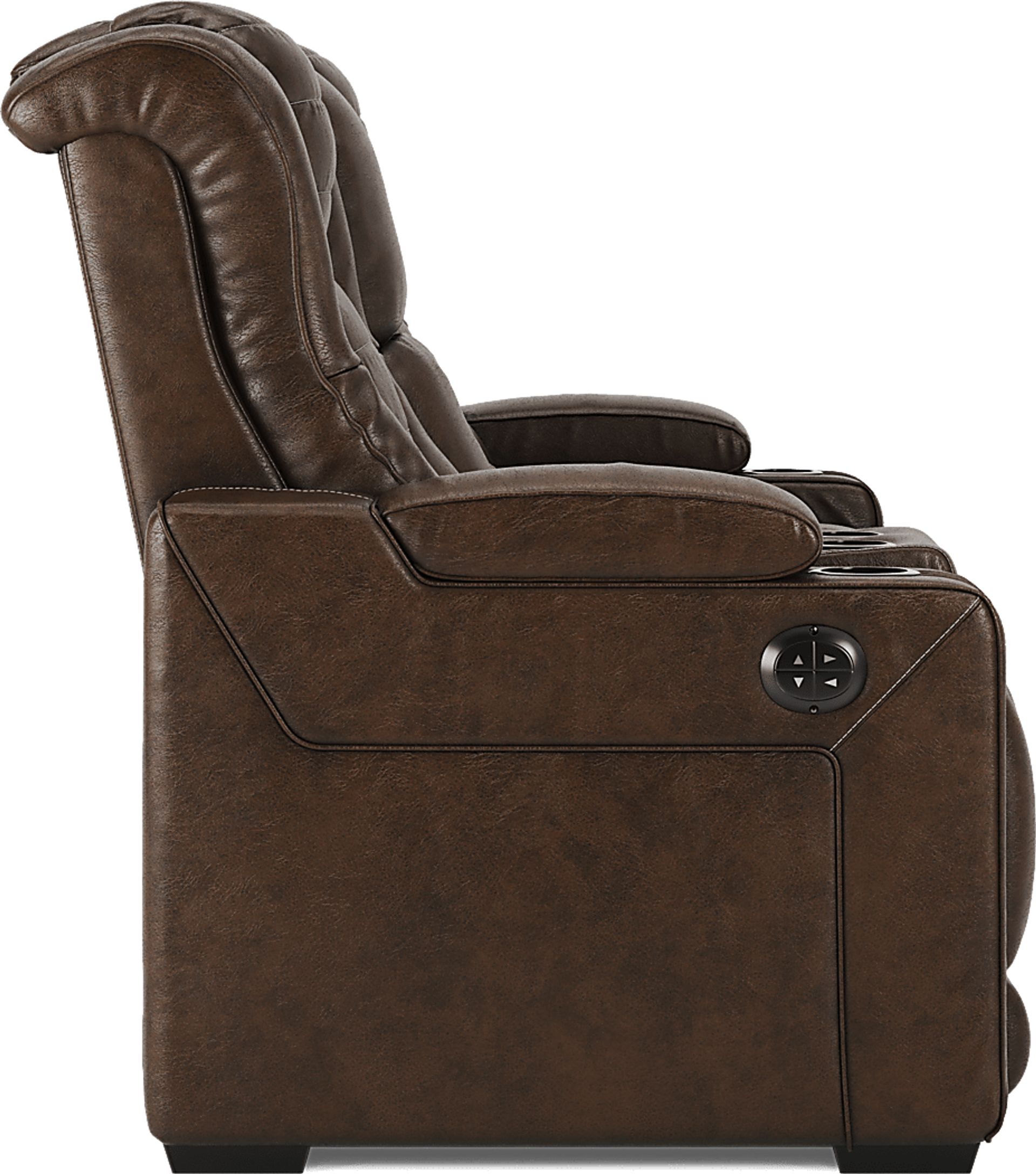 Eric Church Highway To Home Renegade Brown Leather Dual Power Reclining Console Loveseat - Image 3