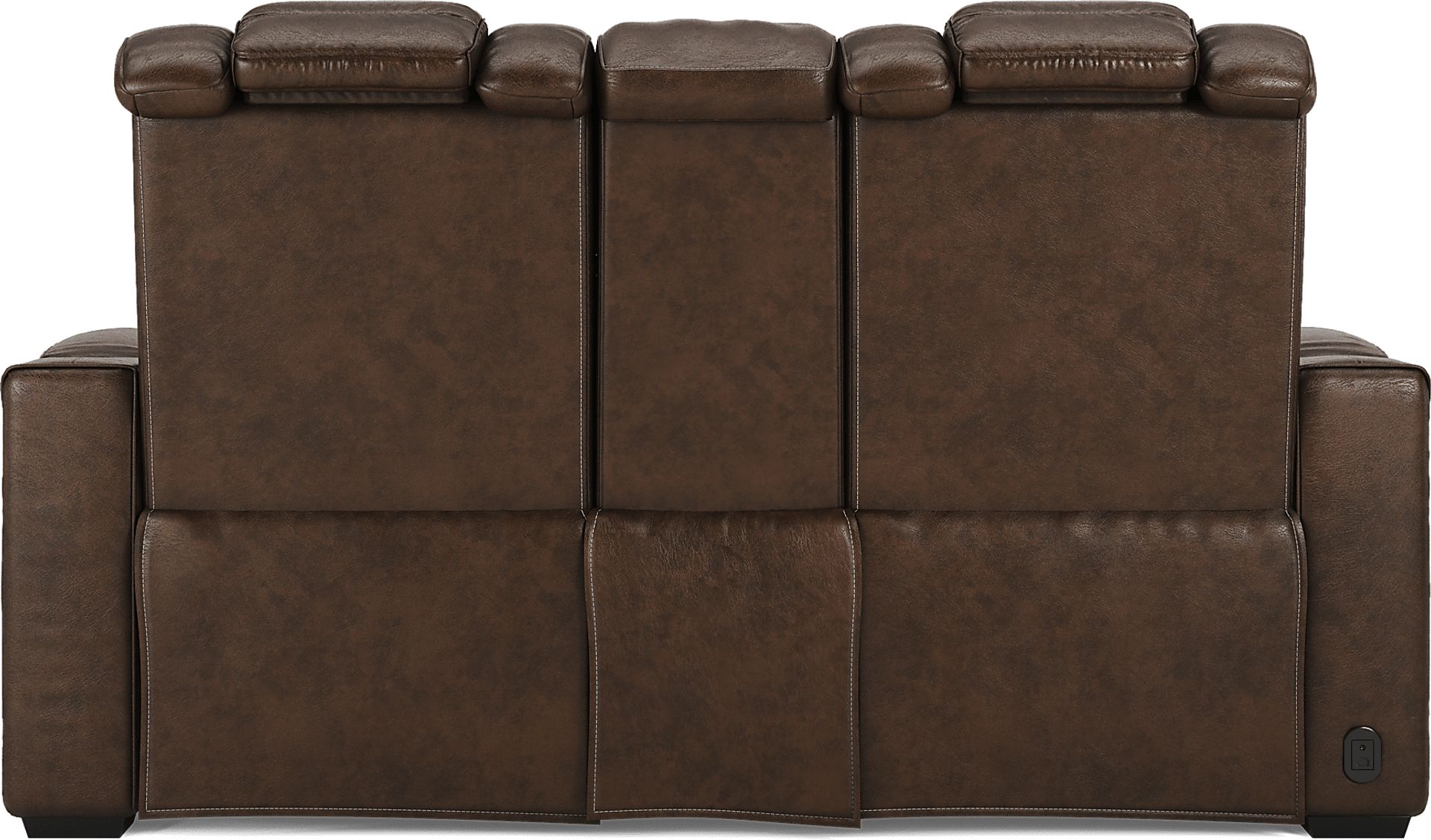 Eric Church Highway To Home Renegade Brown Leather Dual Power Reclining Console Loveseat - Image 6