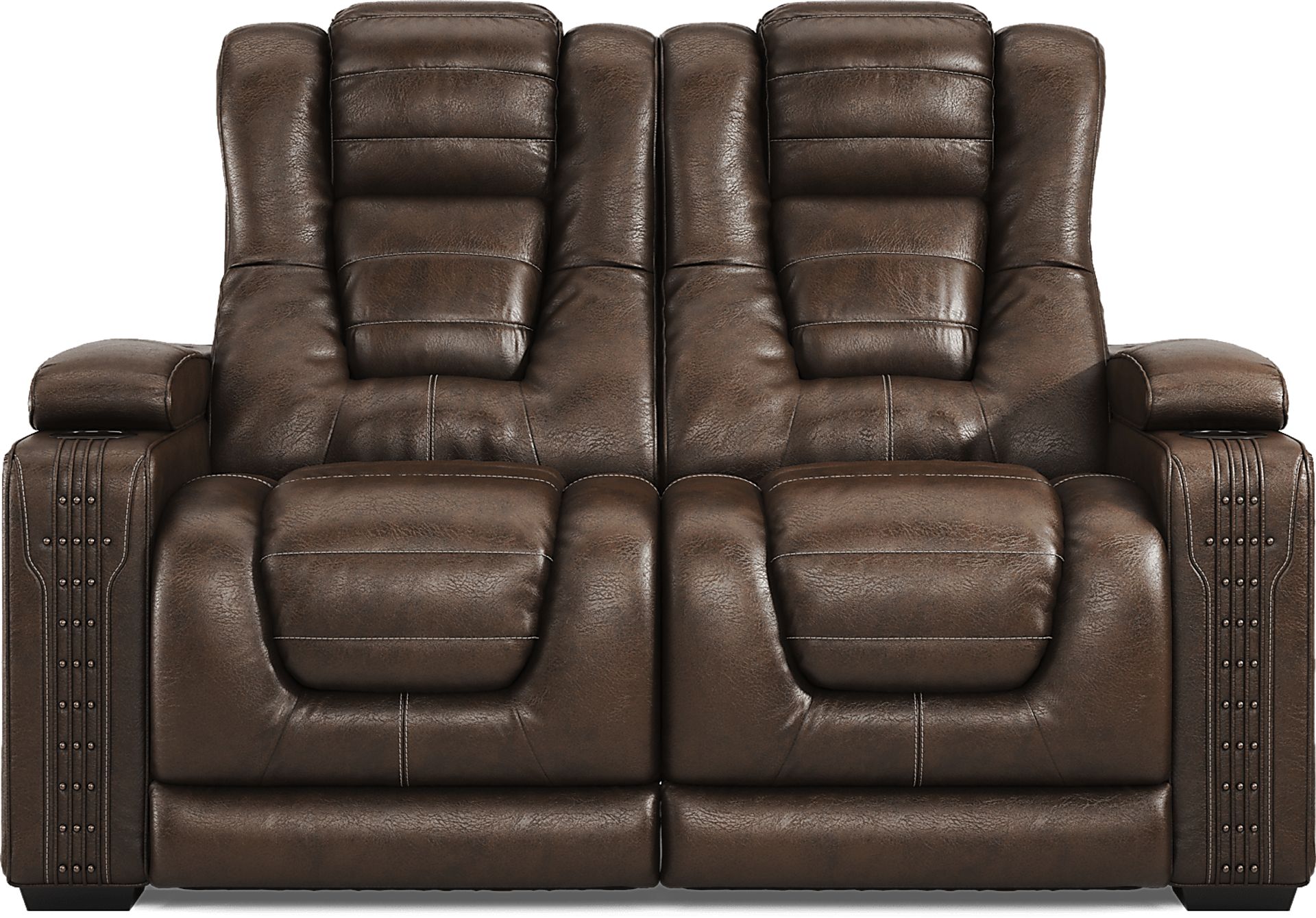 Eric Church Highway To Home Renegade Brown Leather 7 Pc Living Room with Dual Power Reclining Sofa - Image 2