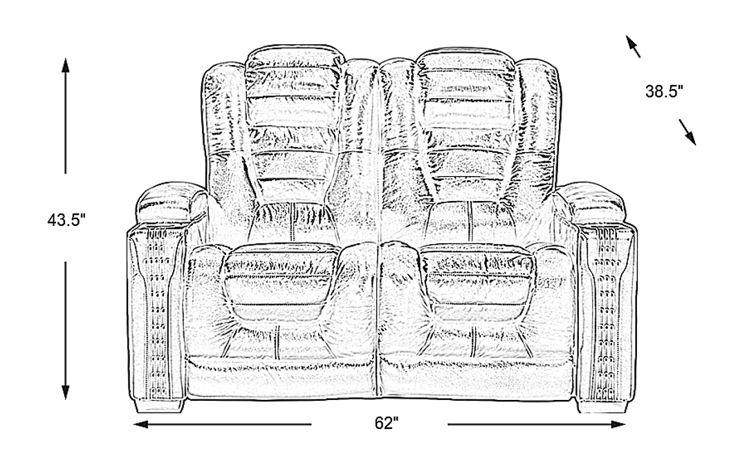 Renegade Leather Stationary Loveseat