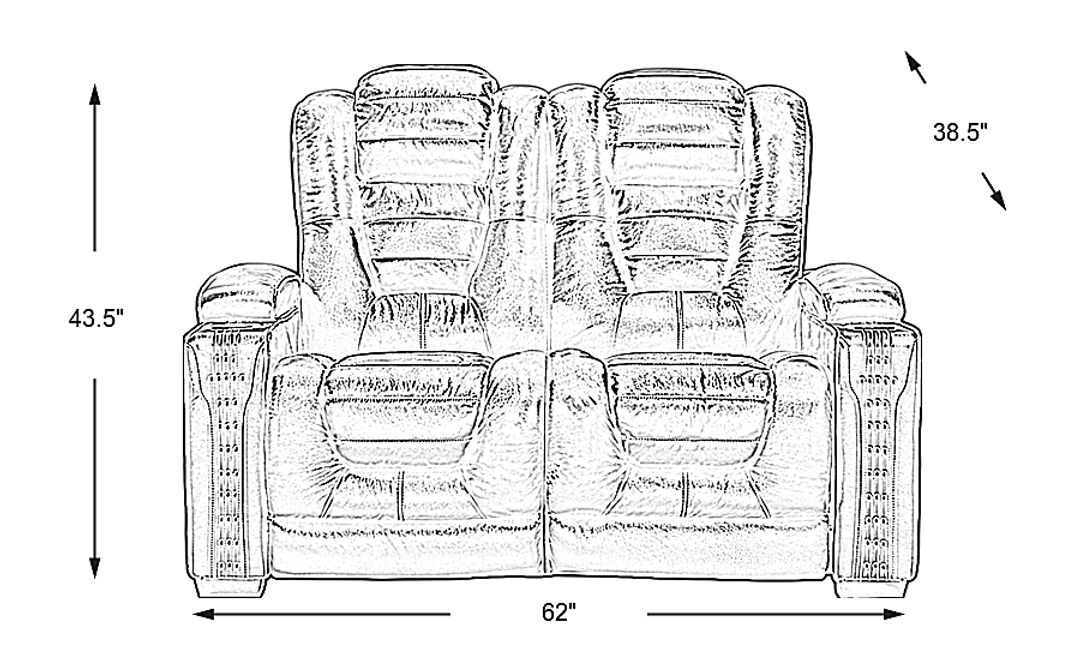 Renegade Leather Stationary Loveseat