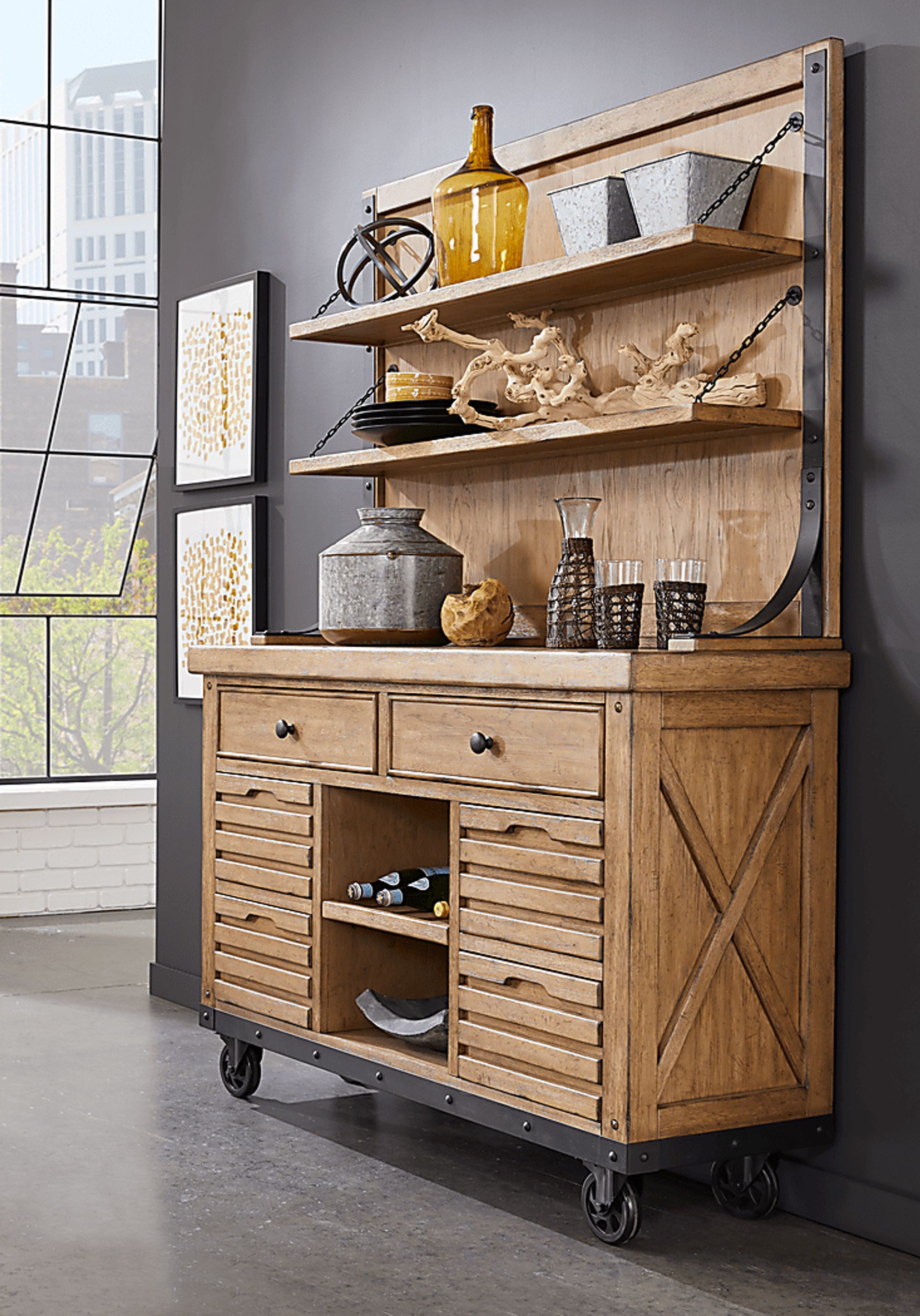 Eric Church Highway To Home Tap Room Blonde 2 Pc Server with Hutch - Image 3