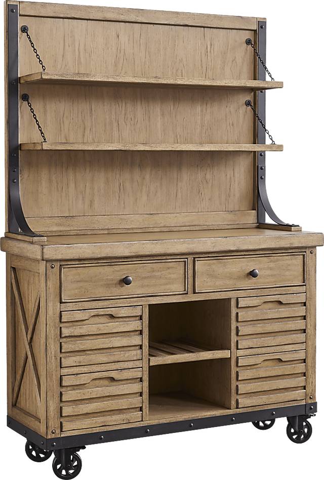 Eric Church Highway To Home Tap Room Blonde 2 Pc Server with Hutch - Thumbnail - Image 1