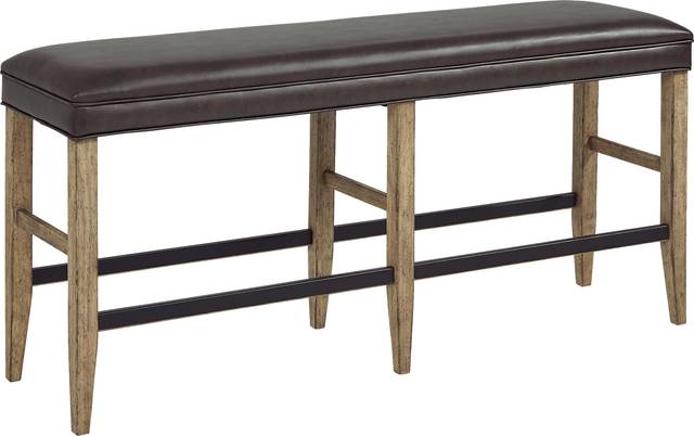 Eric Church Highway To Home Tap Room Blonde Upholstered Bar Height Bench - Thumbnail - Image 1