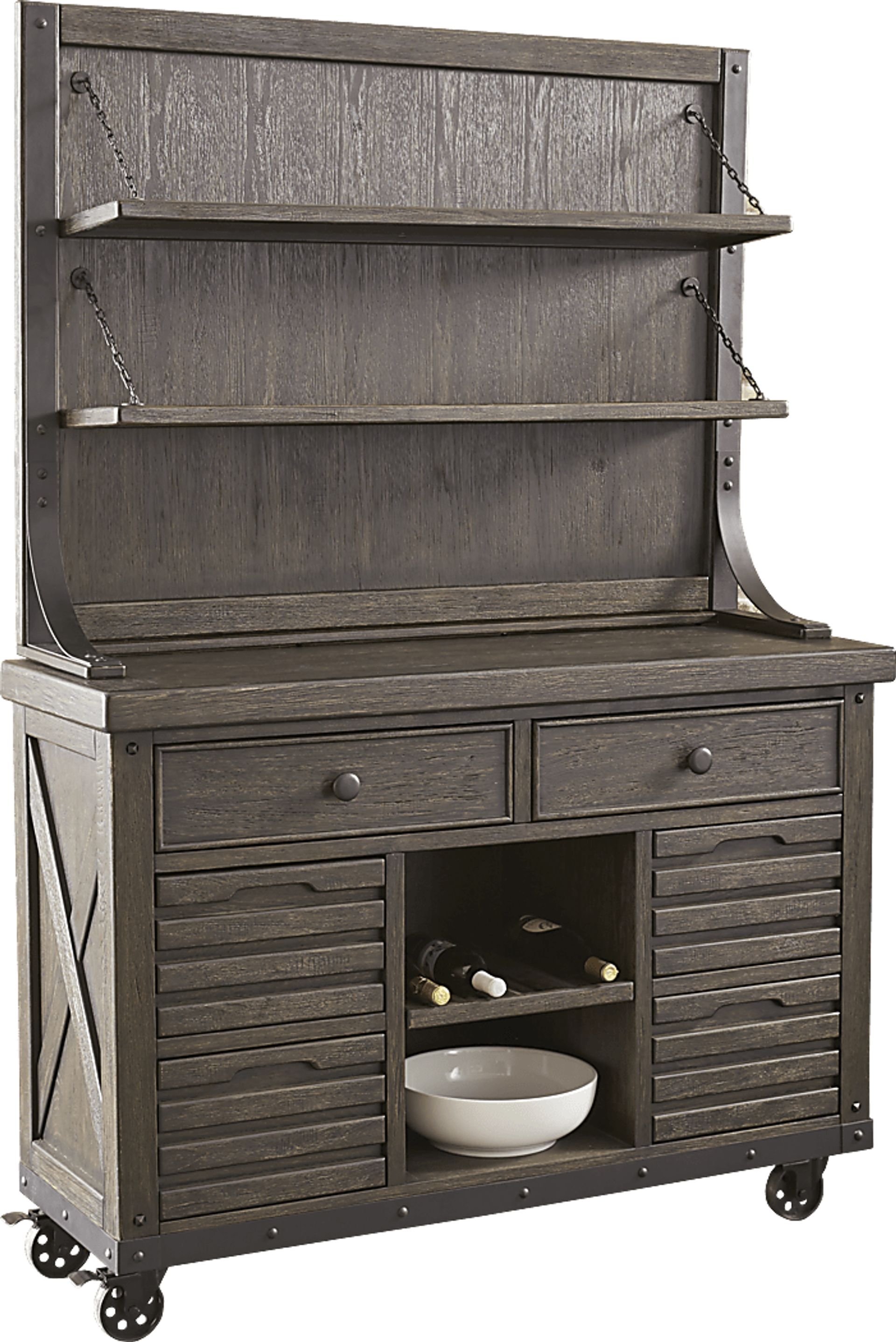 Eric Church Highway To Home Tap Room Brown 2 Pc Server with Hutch - Image 1