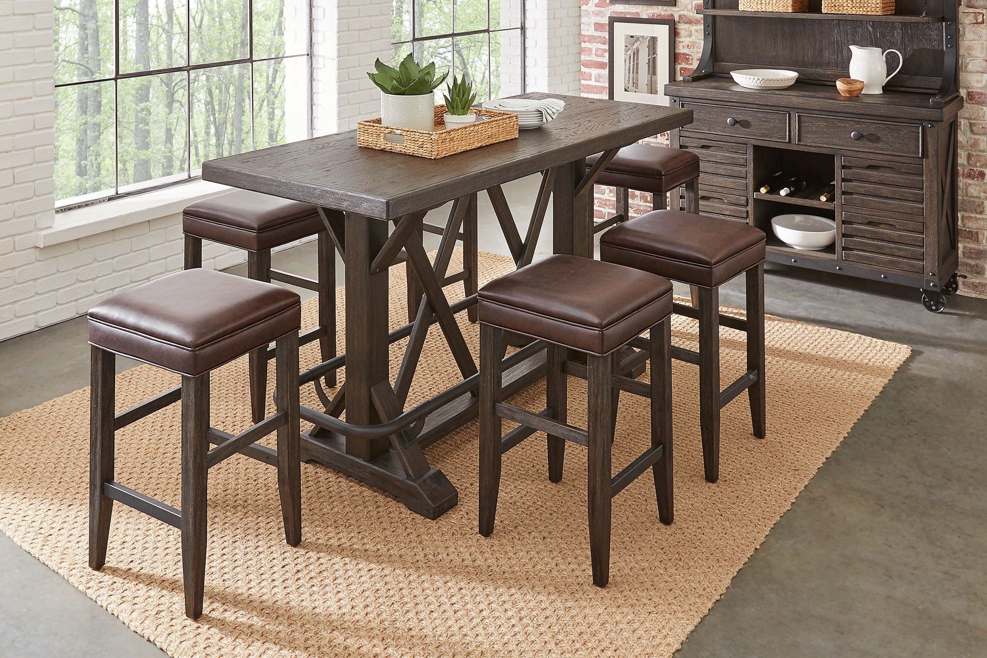 Eric Church Highway To Home Tap Room Brown 5 Pc Bar Height Dining Room - Image 1