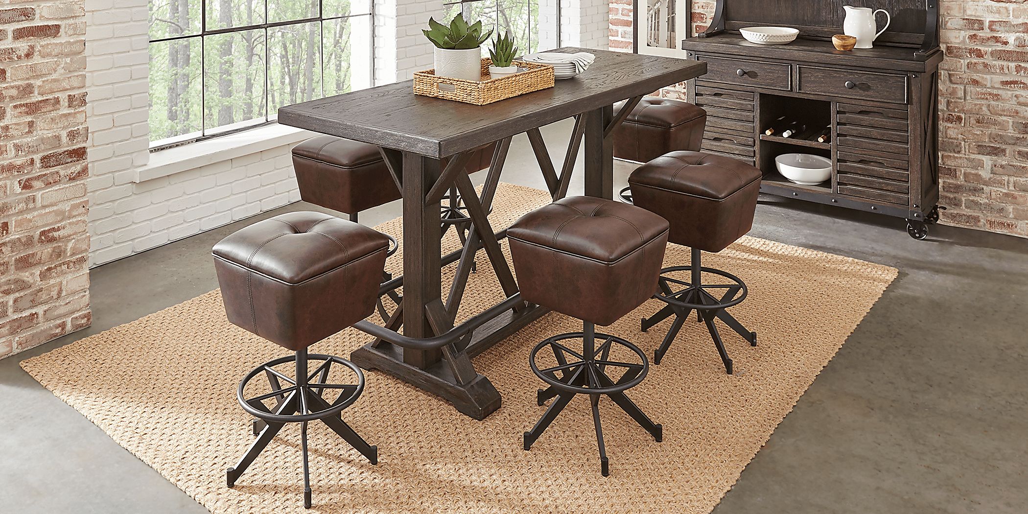Eric Church Highway To Home Tap Room Brown 5 Pc Bar Height Dining Room