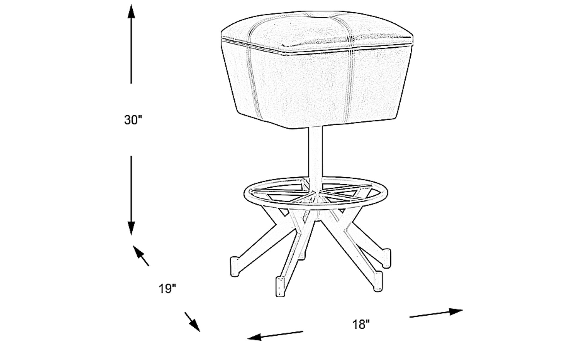 Dimension Image. Please refer to the Dimension Tab on this page for dimension details.