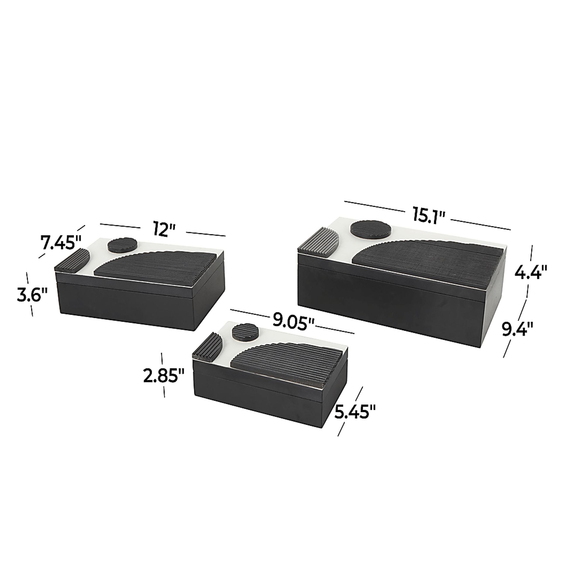 Eridal Black Decorative Box, Set of 3 - Image 8