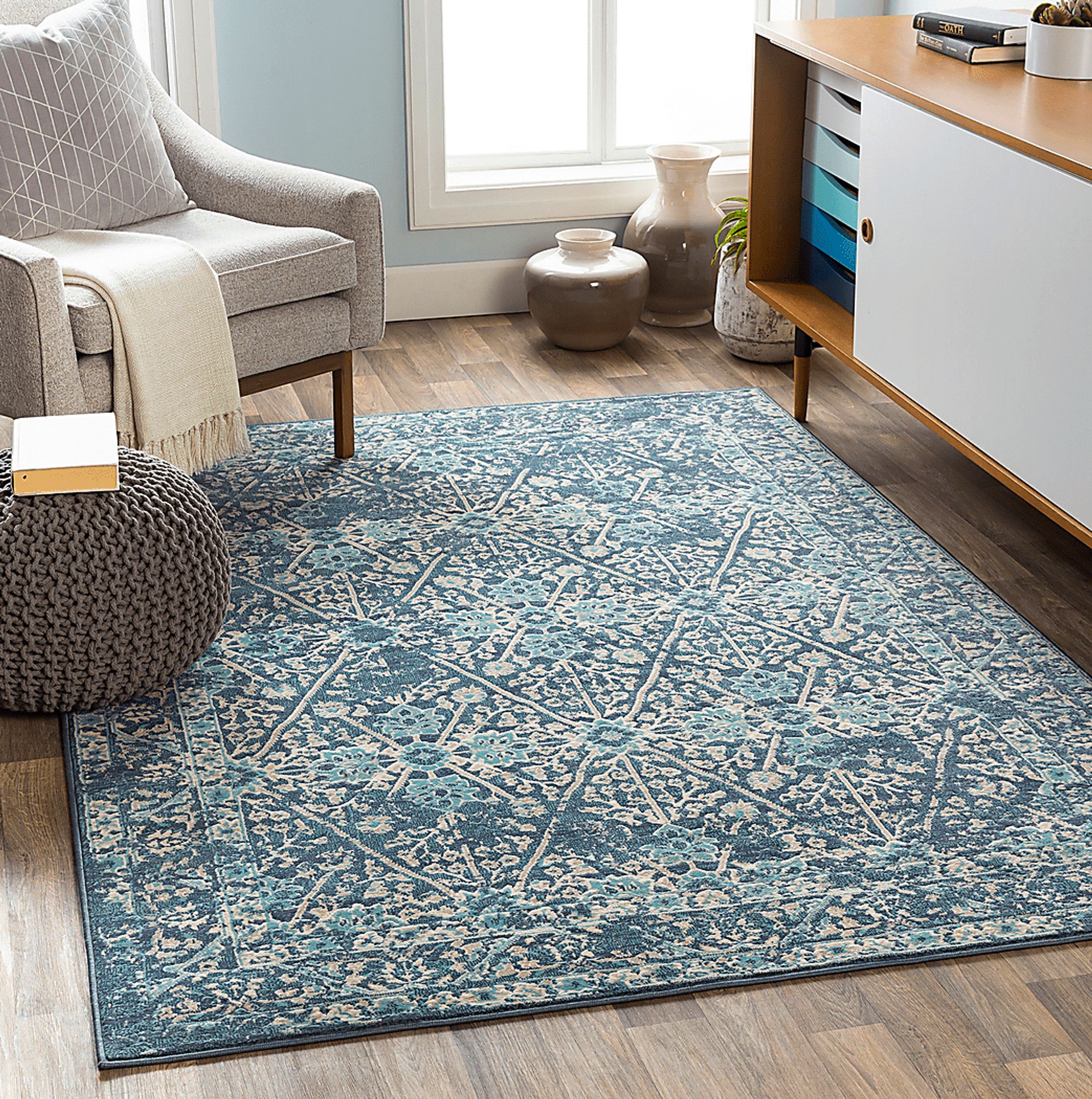 Eriny Aqua 5'3 x 7'3 Rug - Image 8