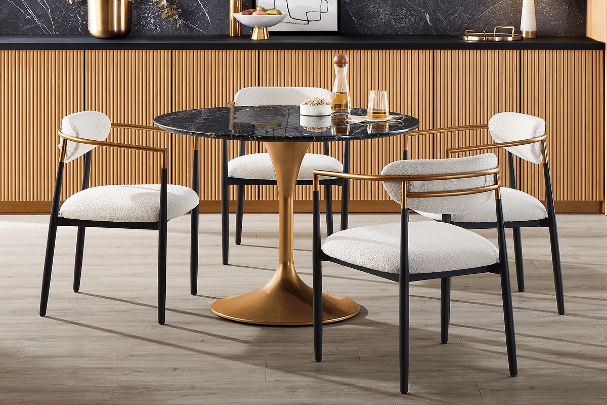 Eris Black and Gold 5 Pc Dining Room
