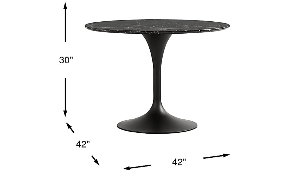 Eris Black Round Dining Table