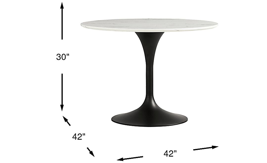 Eris White and Black Round Dining Table