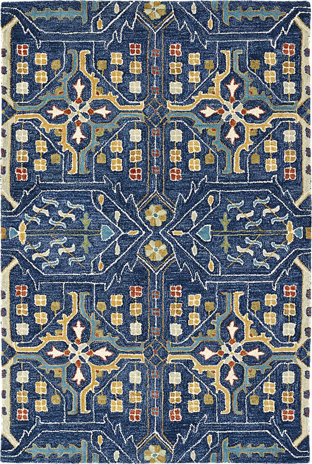 Erkas Navy 5' x 7'6 Rug - Thumbnail - Image 1