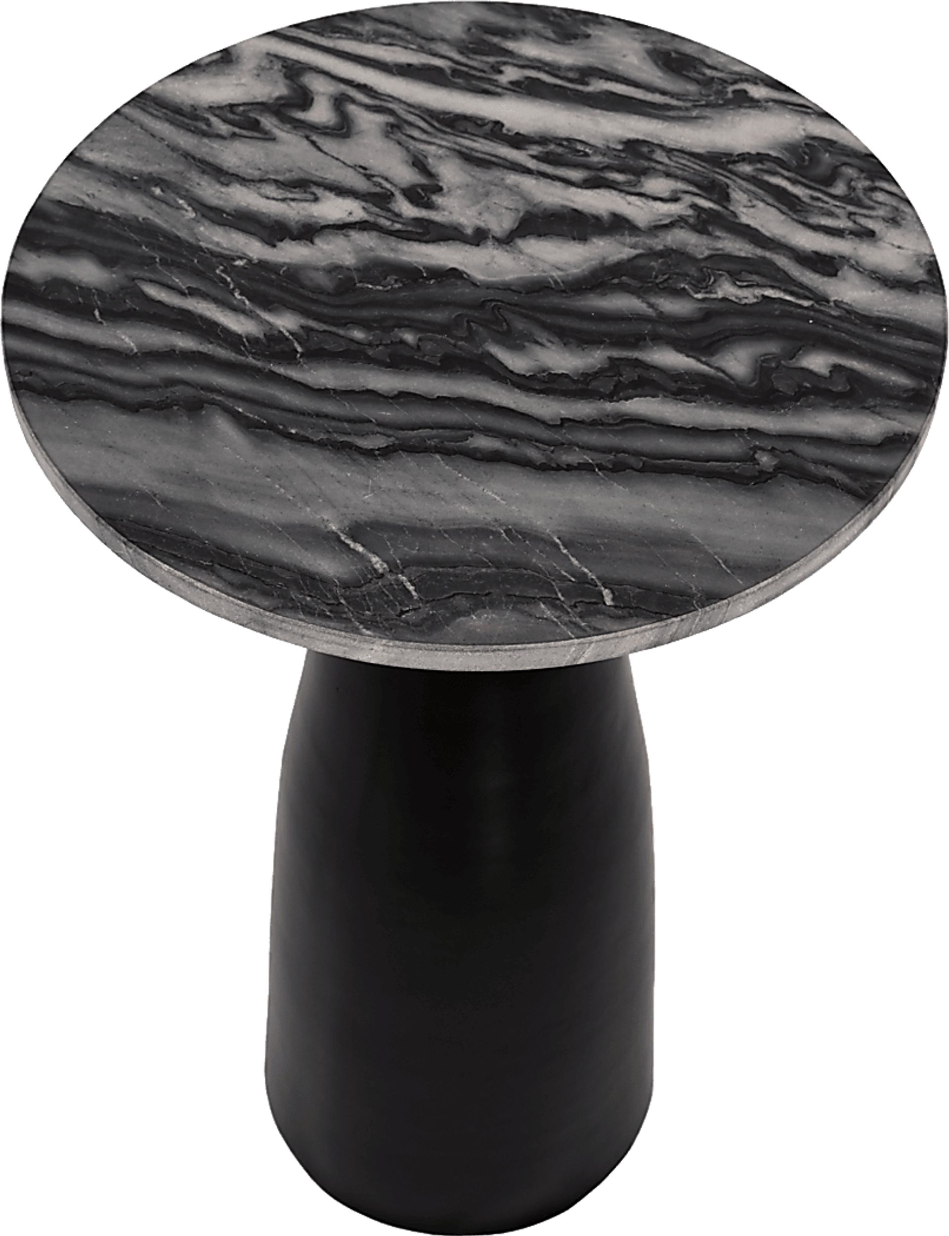 Erudite Black Accent Table with Black Marble Top - Image 4