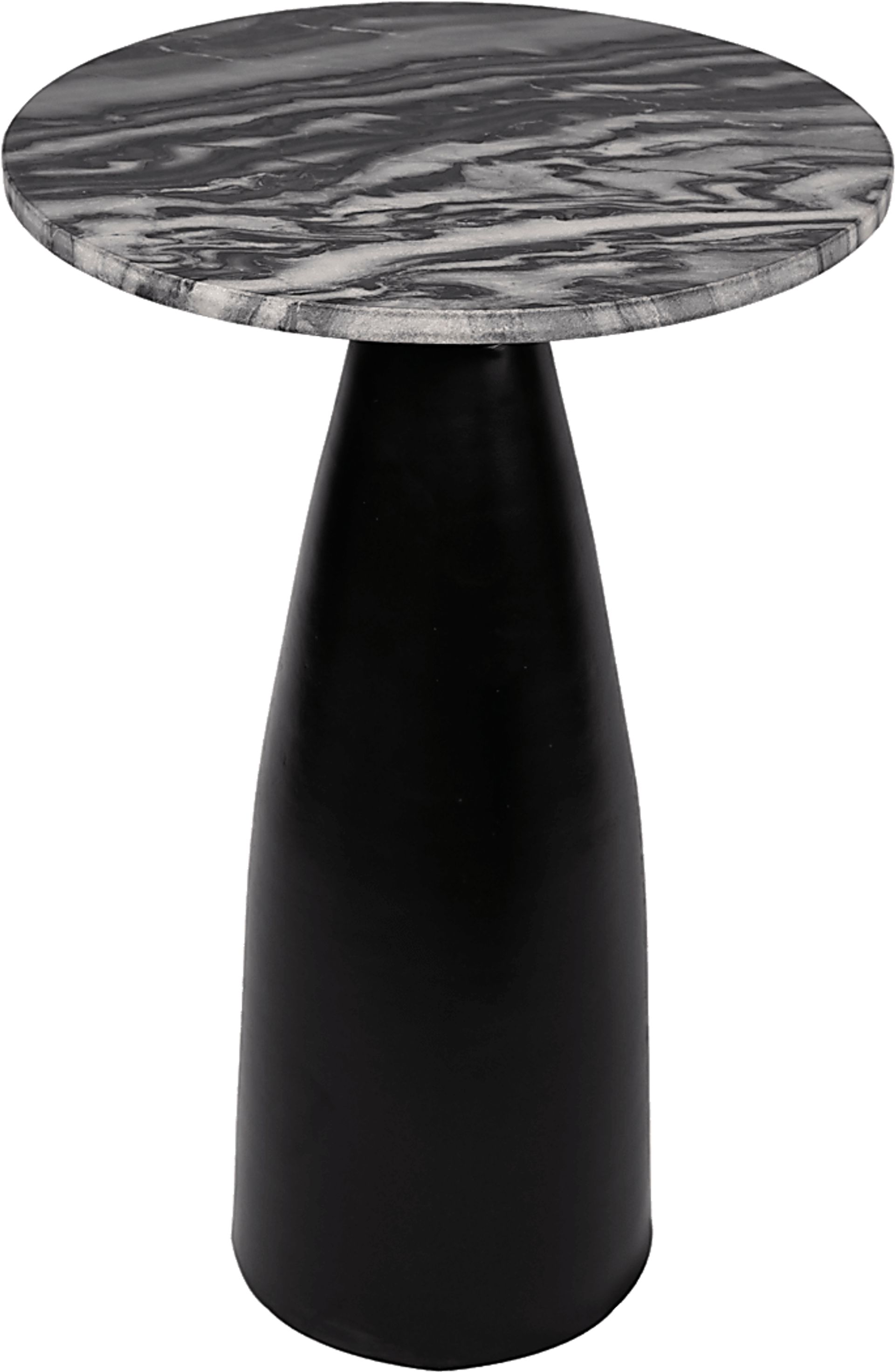 Erudite Black Accent Table with Black Marble Top - Image 1