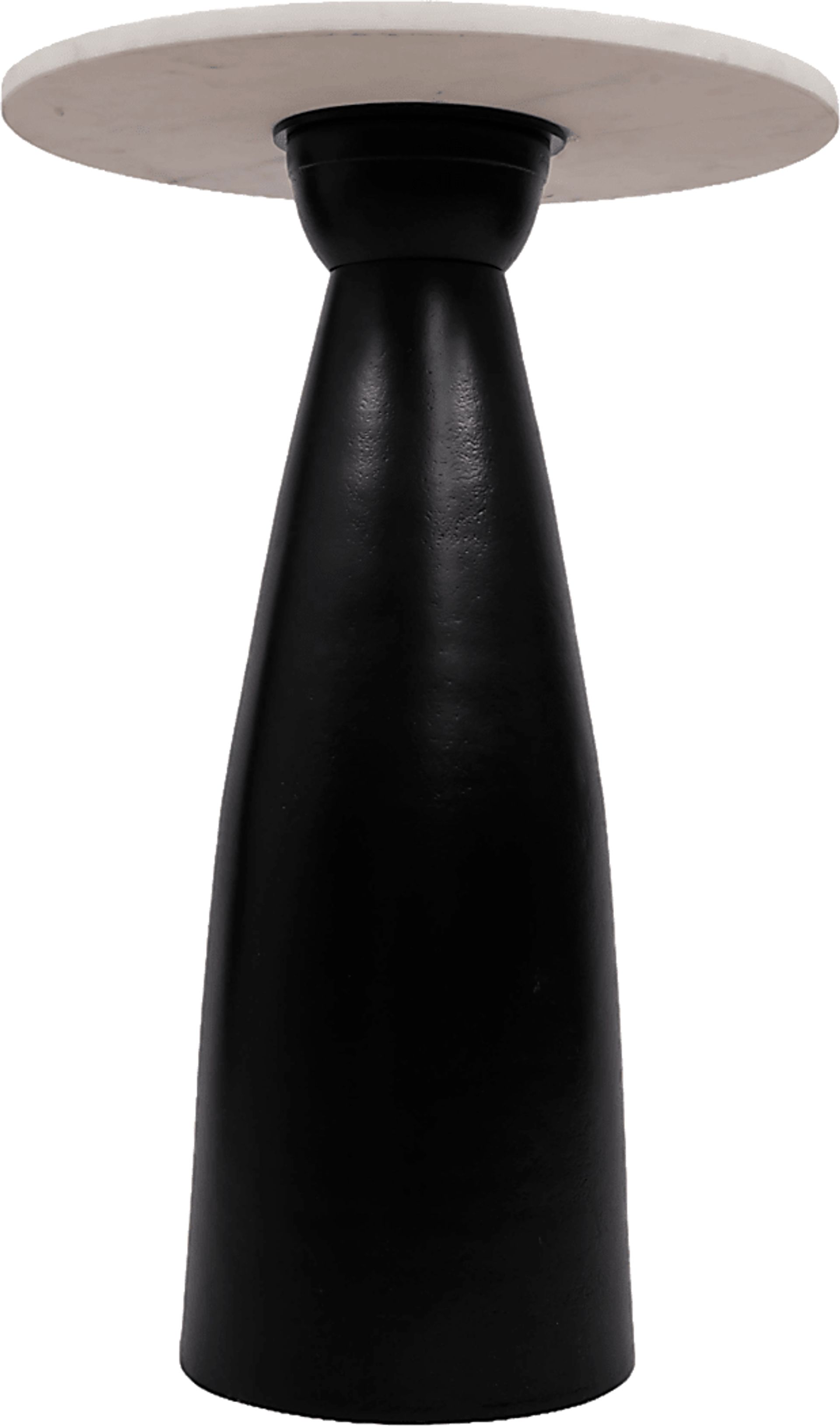 Erudite Black Accent Table with White Marble Top - Image 3