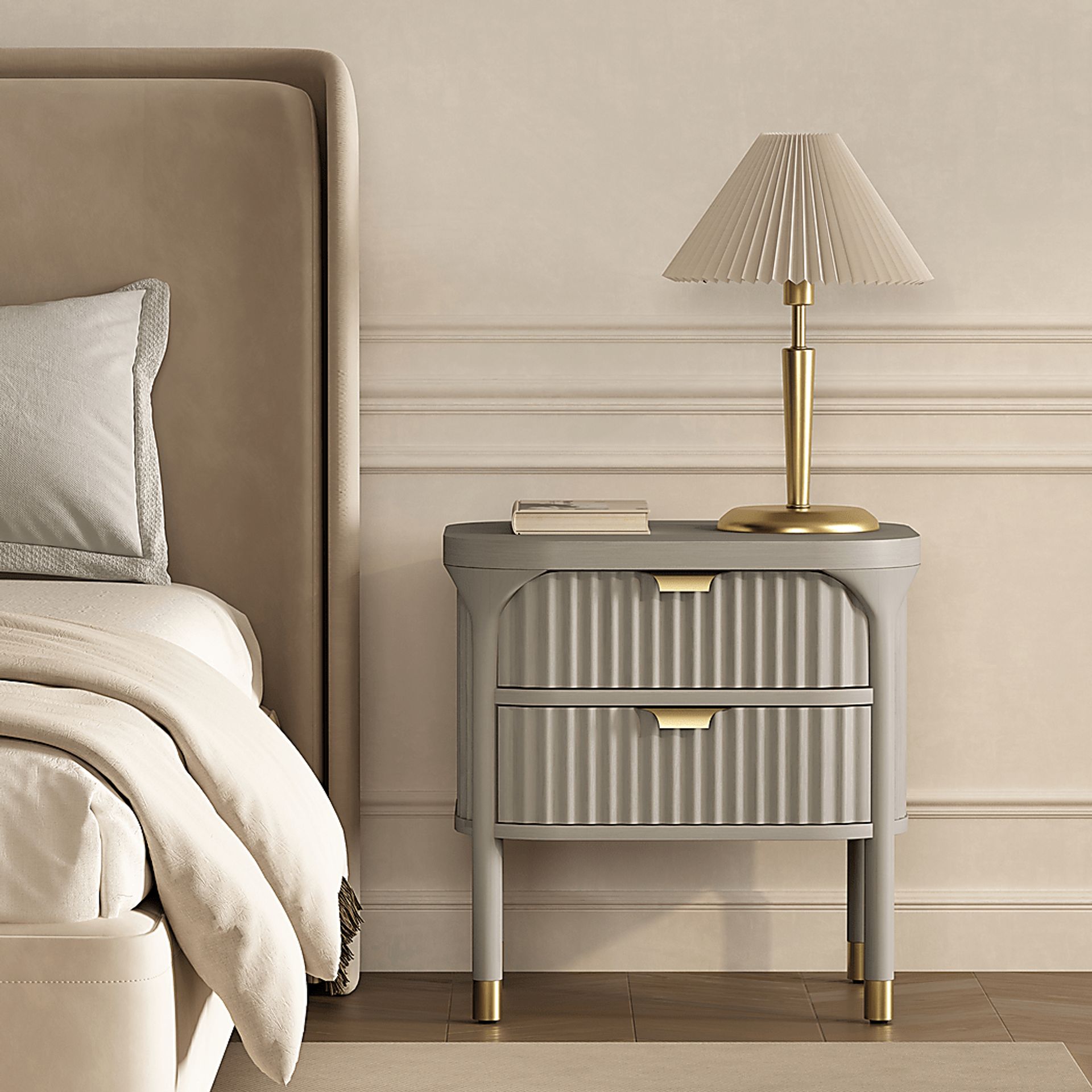 Erziv Gray Nightstand - Image 2