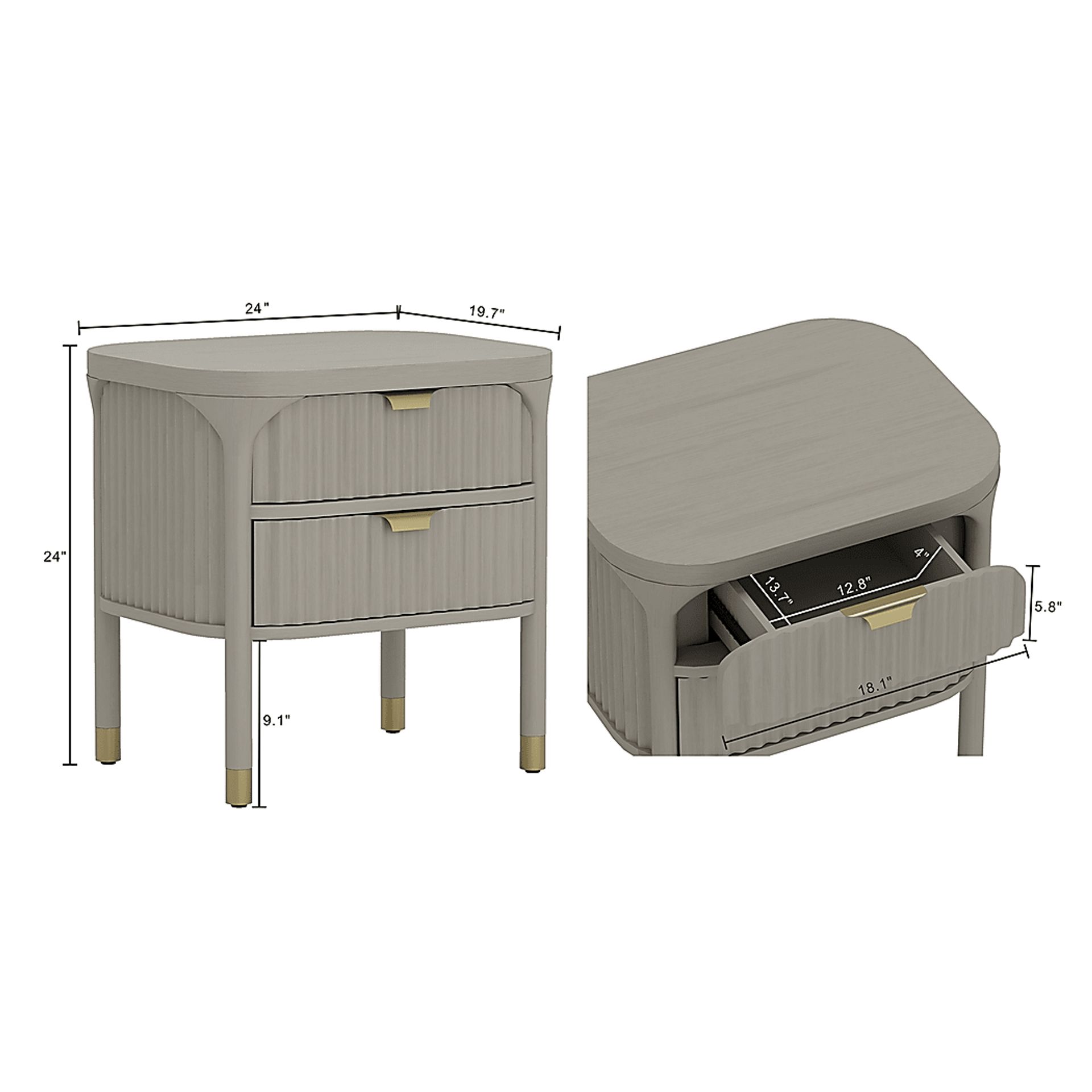 Erziv Gray Nightstand - Image 6