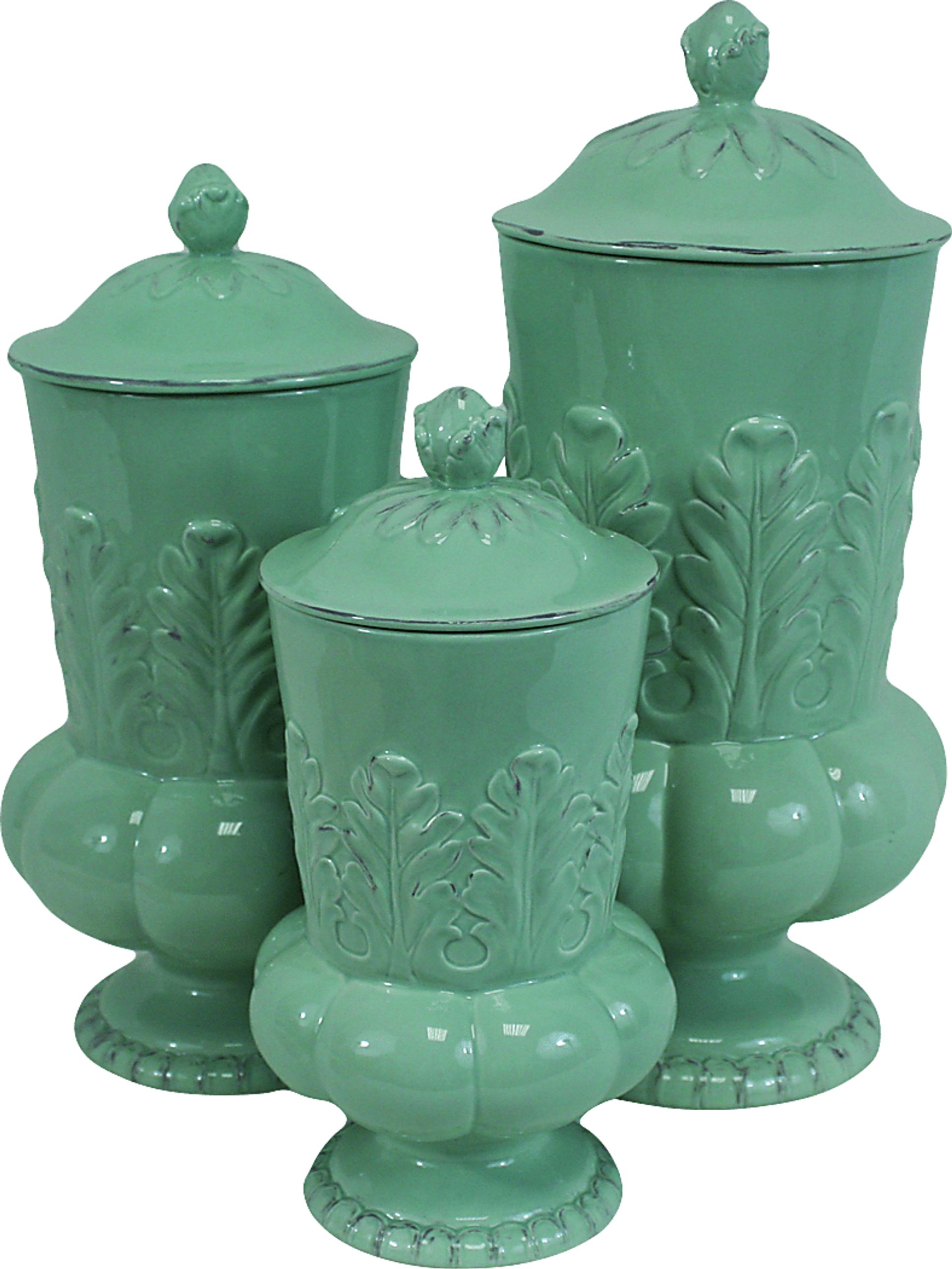 Escher Green Canister Set of 3 - Image 1